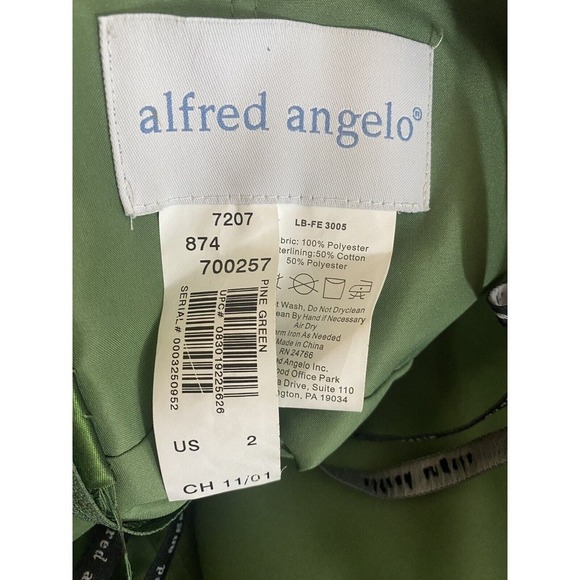 Alfred Angelo Green Strapless Formal Cocktail Holiday Prom Short Dress Size 2 - Picture 13 of 14